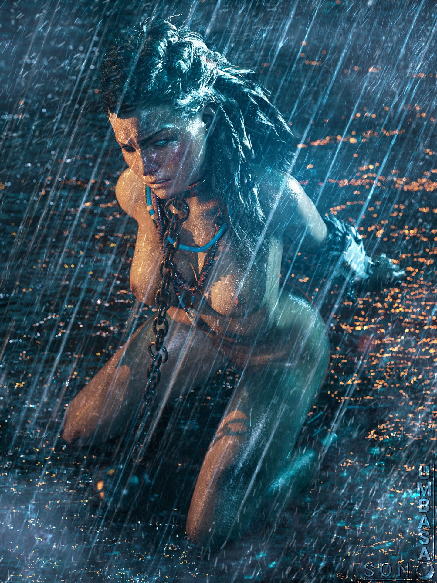 aloy naked in the rain